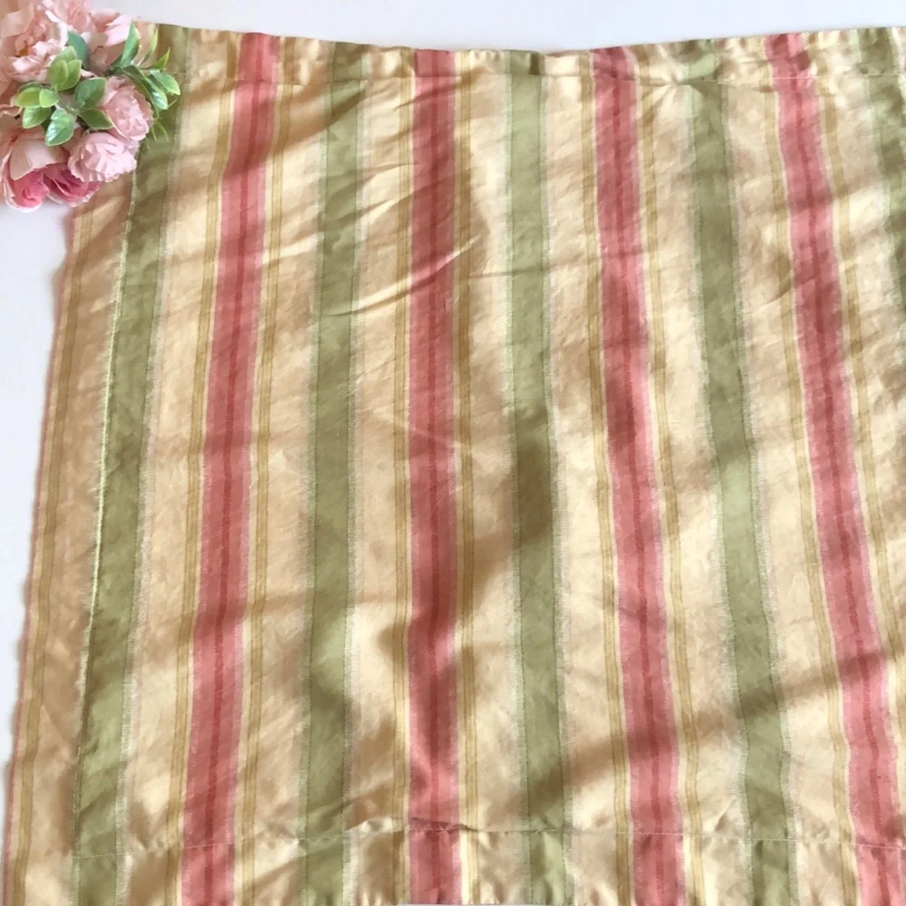 WAVERLY FOREVER YOURS GOLD ROSE PINK STRIPE FLORAL European sham 90s vibe 💕